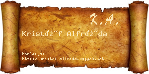 Kristóf Alfréda névjegykártya